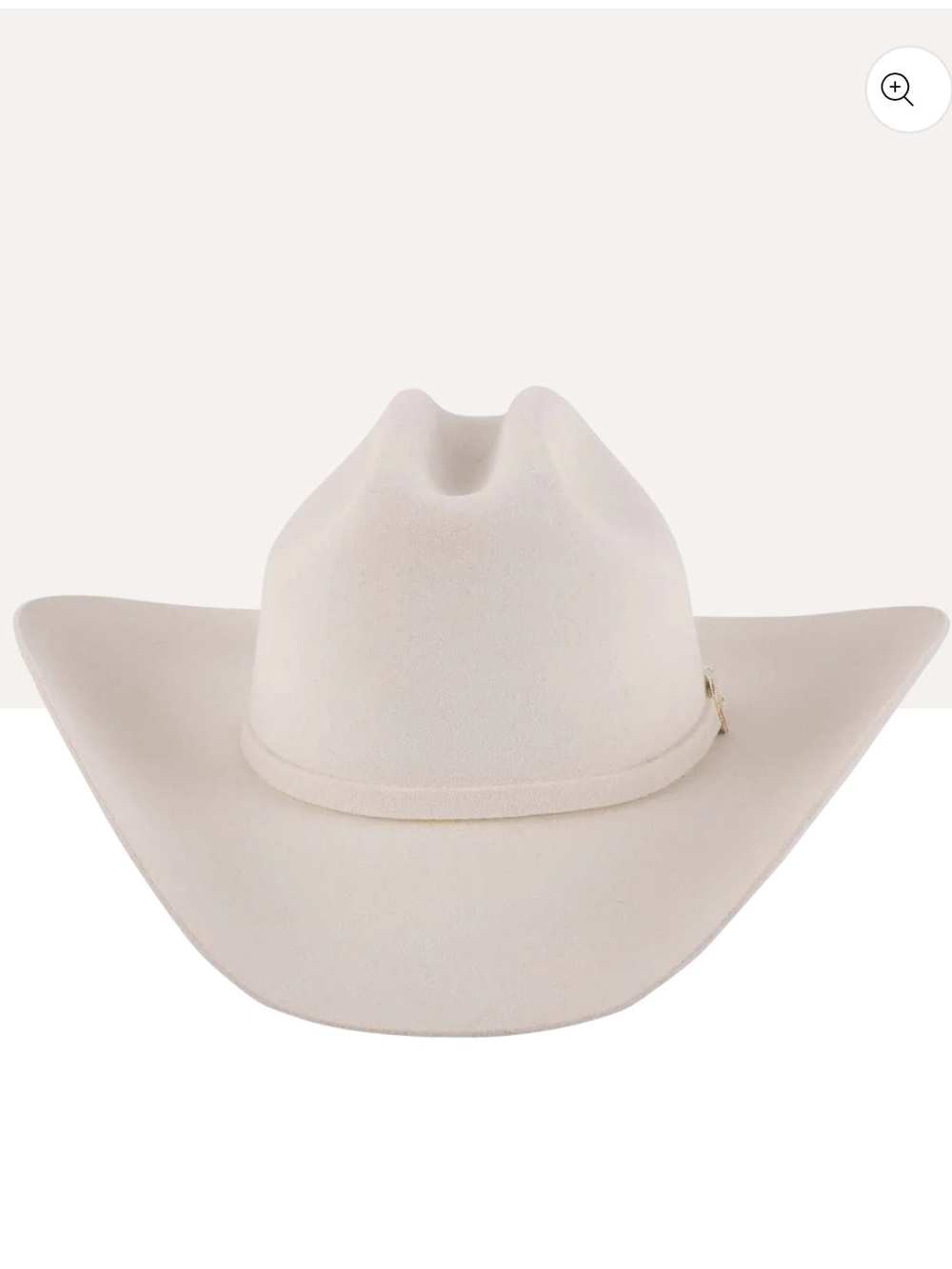 🤠Stetson Cream Felt Western Hat with Satin Liner Size 7 3/8